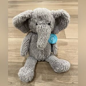 Manhattan Toy Adorables Elephant Plush Emmet Gray White Ribbed 14" NWT